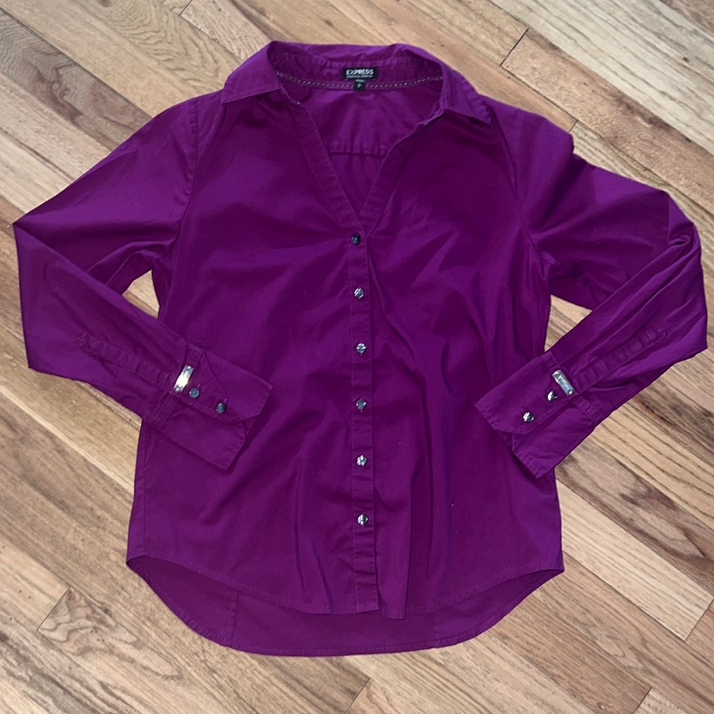 Express Purple Button Down Shirt
